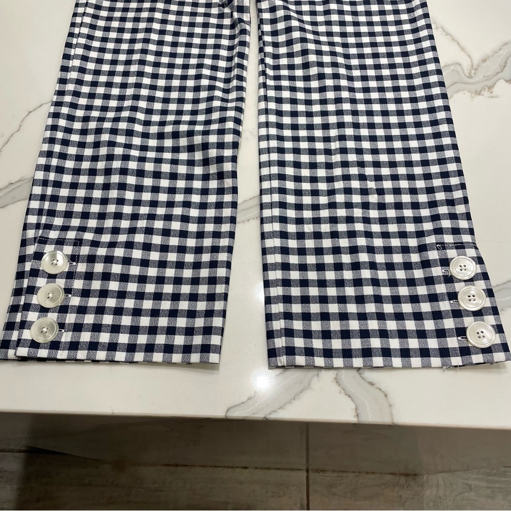 NEW J.Crew Women's Sz 10 Remi Gingham Cropped Blue White Pants Spring Summer NWT - Picture 6 of 12
